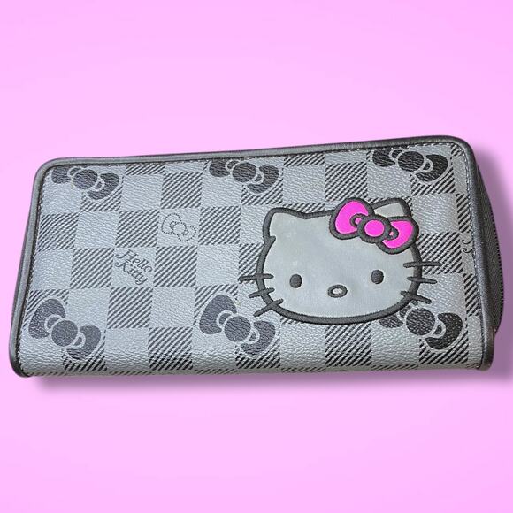 Sanrio Handbags - NWT SANRIO HELLO KITTY Black and Gray Hello Kitty Zip Around Wallet/Clutch